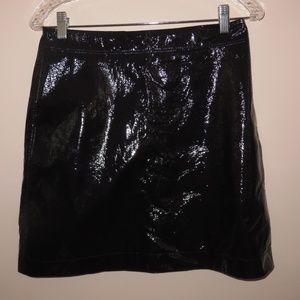 black vinyl skirt